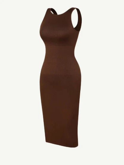 Tummy Control Bodycon Shapewear Midi Dress