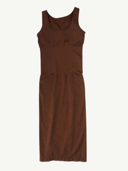 Tummy Control Bodycon Shapewear Midi Dress