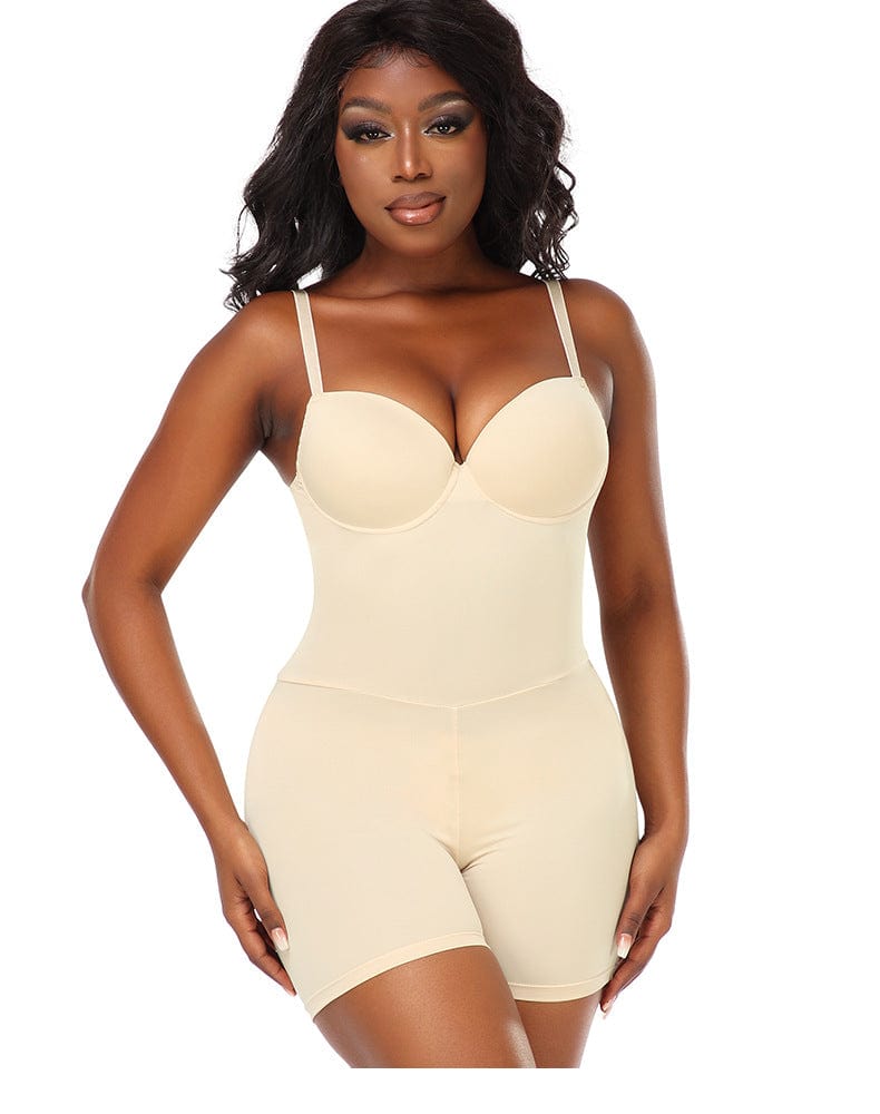 Backless Tummy Control Hip Lifting Shapewear Bodysuit with Bust Support