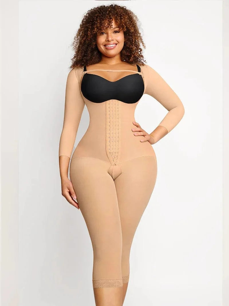 Long Sleeve Shapewear Bodysuit with U-Shape Bust Support