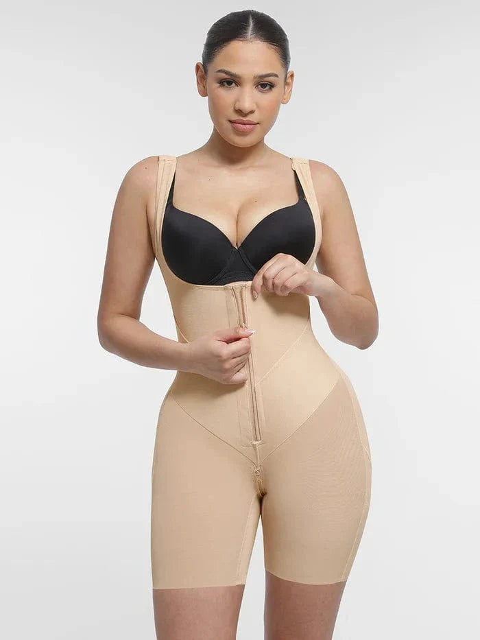 U-Shaped Open Bust Support and Waist Slimming Tummy Control Shapewear Bodysuit