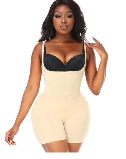 Women Bum Lifting Tummy Control Shaping Bodysuit with Hip Pads