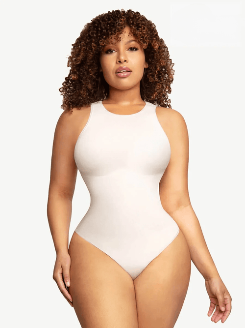 Sleeveless Tummy Control Shapewear Thong Bodysuit