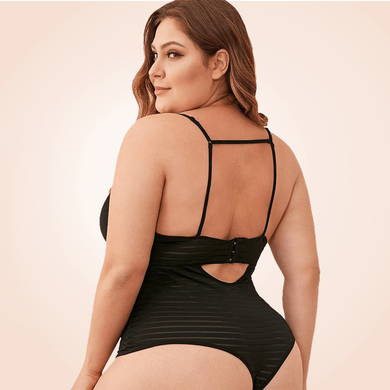 Black Cross-Border Backless Bodysuit Thong Lingerie