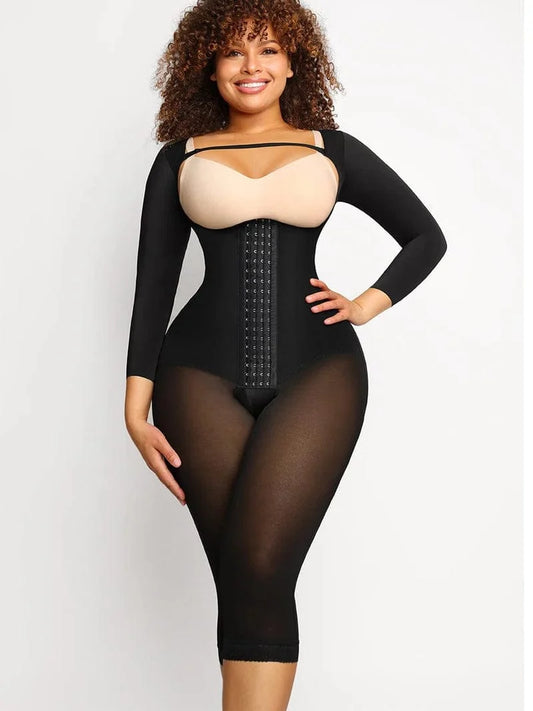 Long Sleeve Shapewear Bodysuit with U-Shape Bust Support