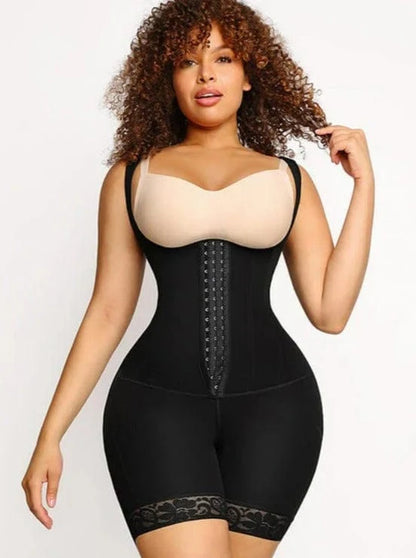 Women’s Tummy Control Open Bust Shapewear Bodysuit with Steel Boning