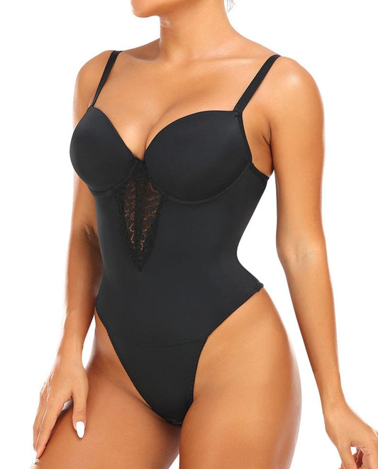 Seamless Tummy Control Shaping Bodysuit with Built-In Bra