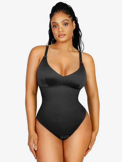 Tummy Control Elastic Mesh Shapewear Thong Bodysuit