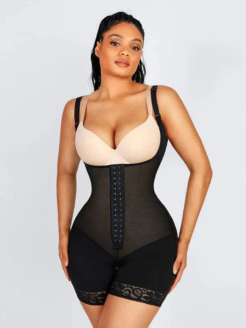 Tummy Control Lace Open Bust Shapewear Bodysuit