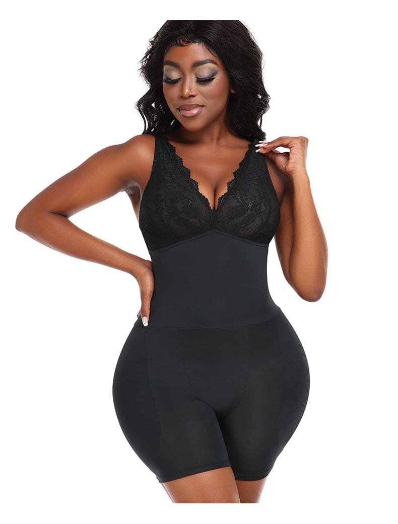 Women’s Tummy Control Shapewear Bodysuit with Hip Lift, Bust Support, Abdominal Compression & Adjustable Straps, Low Back Slimming Body Shaper