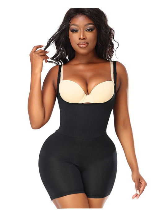 Women Bum Lifting Tummy Control Shaping Bodysuit with Hip Pads