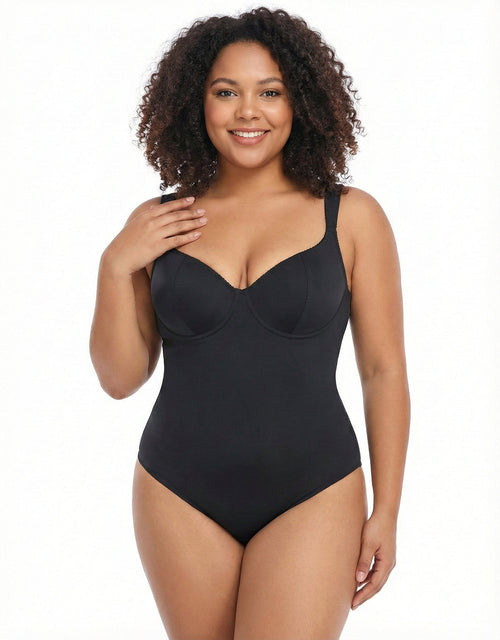 Women's Tummy Control and Bust Support Shaping Bodysuit with Adjustable Straps
