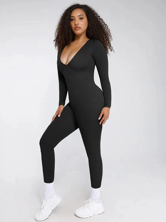 Deep V Whole Body Jumpsuit Tummy Control Shaping Bodysuit