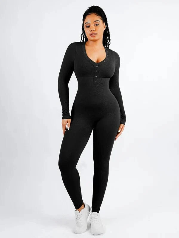 Full Body Bodysuit Deep V High Elastic Shaping Jumpsuit