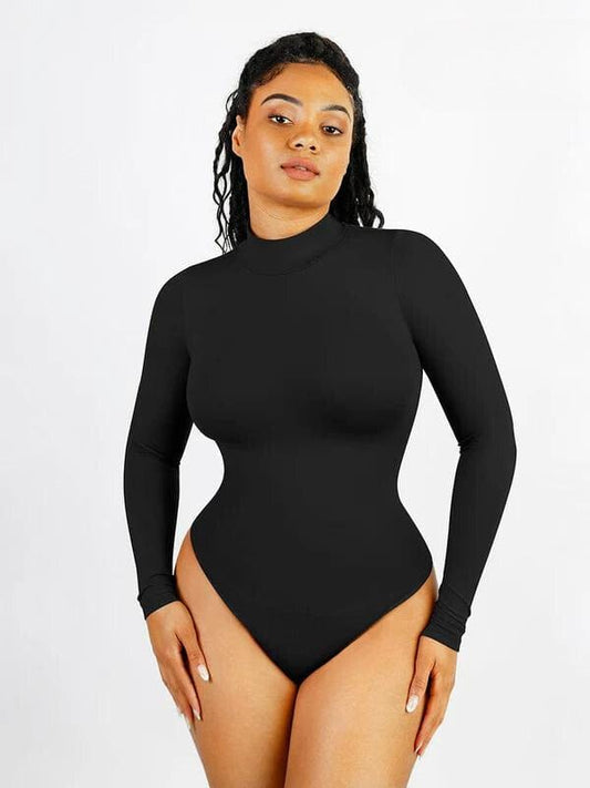 Long Sleeve Turtle Neck Compression Shapewear Bodysuit