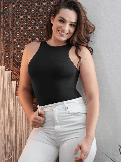 Sleeveless Tummy Control Shapewear Thong Bodysuit