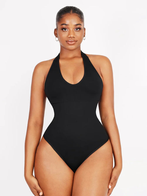 Waist Control Halter Neck Shapewear Bodysuit