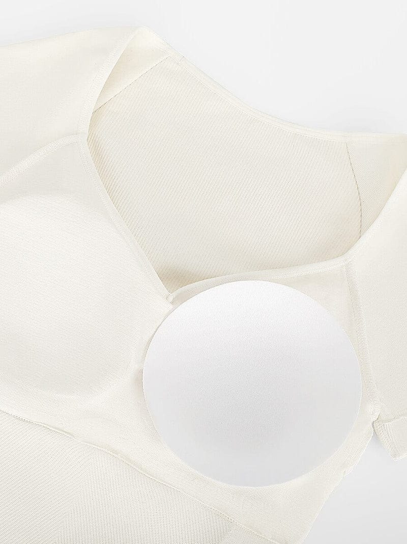Short Sleeve Plus Size Belly Control Thong Shapewear Bodysuit