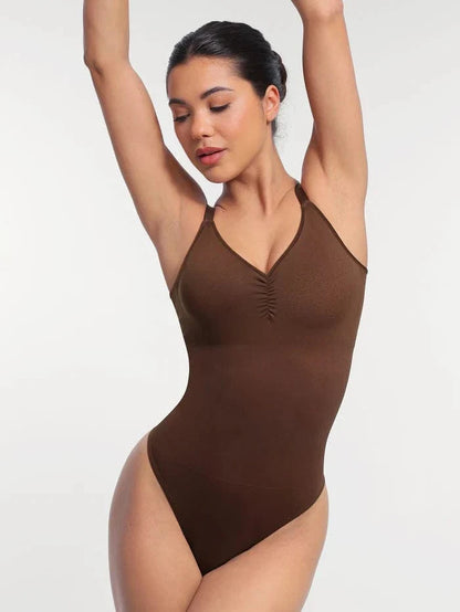 Seamless Waist & Tummy Control Shapewear Bodysuit With Built-In Bra