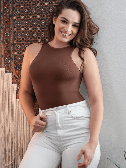 Sleeveless Tummy Control Shapewear Thong Bodysuit