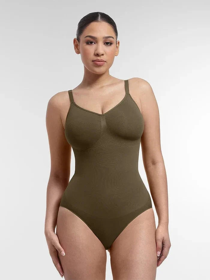 Seamless Shapewear Bodysuit with Tummy Control and Built-In Chest Support