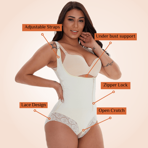 Cross Border Open Gusset Lace Underbust Bodysuit