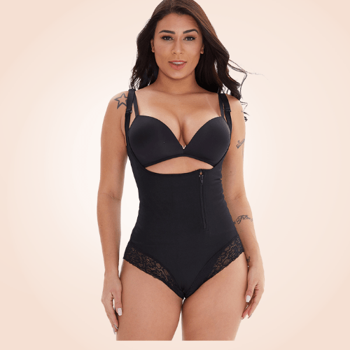 Cross Border Open Gusset Lace Underbust Bodysuit