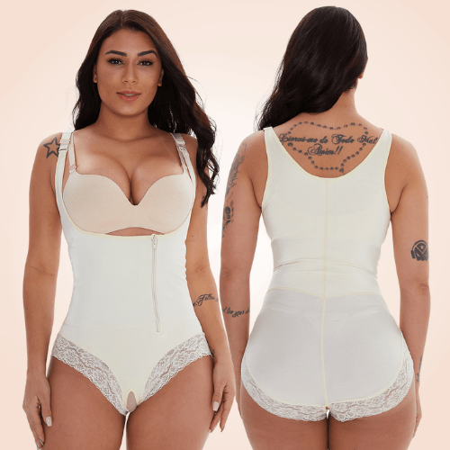 Cross Border Open Gusset Lace Underbust Bodysuit