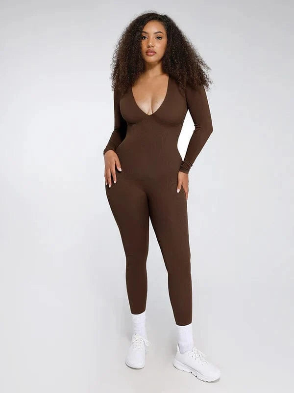 Deep V Whole Body Jumpsuit Tummy Control Shaping Bodysuit