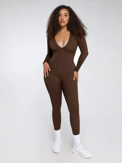 Deep V Whole Body Jumpsuit Tummy Control Shaping Bodysuit