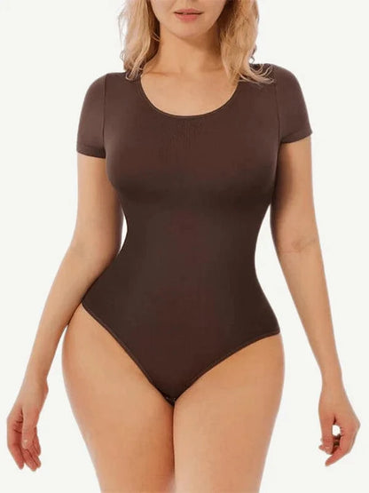 Short Sleeve Round Neck One Piece Sculpting Shapewear Bodysuit