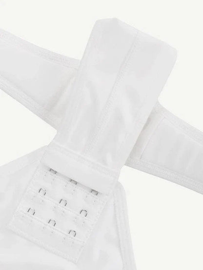 Deep V Neck Long Sleeve Shapewear Thong Bodysuit
