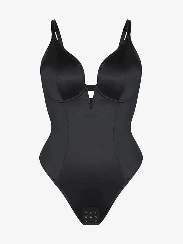 Deep V-Neck Tummy Control Shapewear Bodysuit