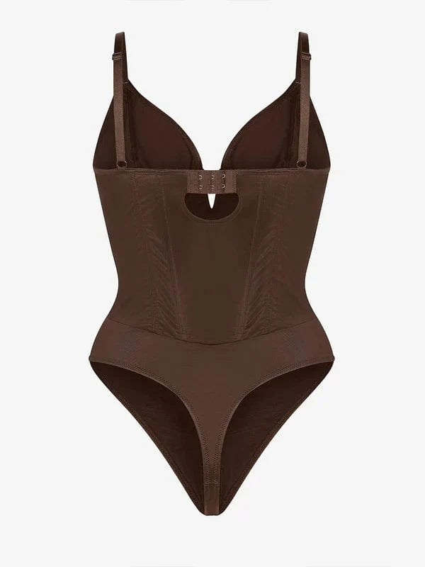 Deep V-Neck Tummy Control Shapewear Bodysuit