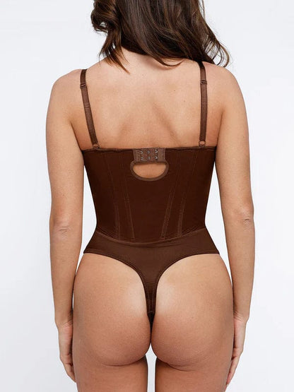 Deep V-Neck Tummy Control Shapewear Bodysuit