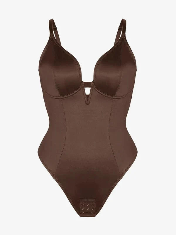 Deep V-Neck Tummy Control Shapewear Bodysuit