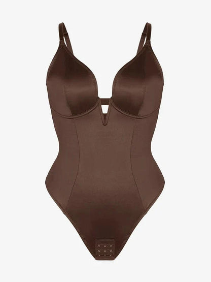 Deep V-Neck Tummy Control Shapewear Bodysuit