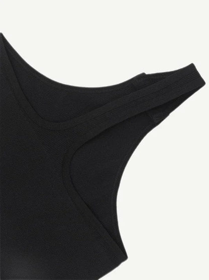 Deep V Neck Tummy Control Thong Shapewear Bodysuit