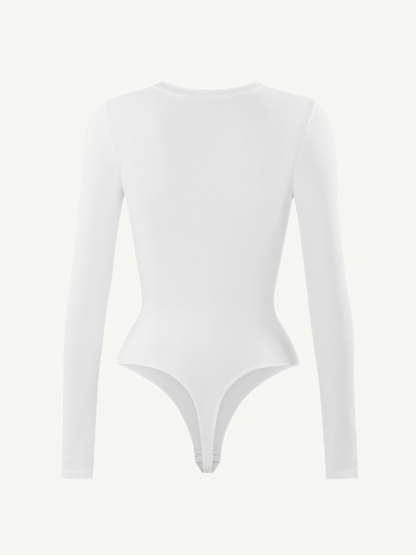 Deep V Neck Tummy Control Thong Shapewear Bodysuit