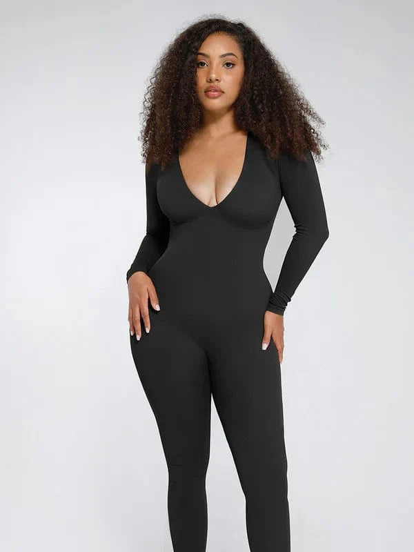 Deep V Whole Body Jumpsuit Tummy Control Shaping Bodysuit