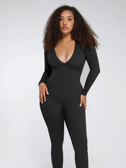 Deep V Whole Body Jumpsuit Tummy Control Shaping Bodysuit
