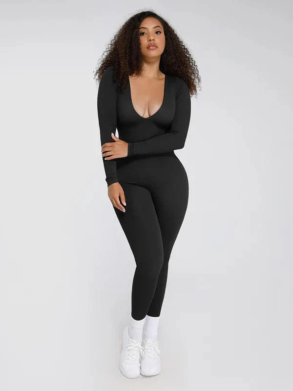 Deep V Whole Body Jumpsuit Tummy Control Shaping Bodysuit