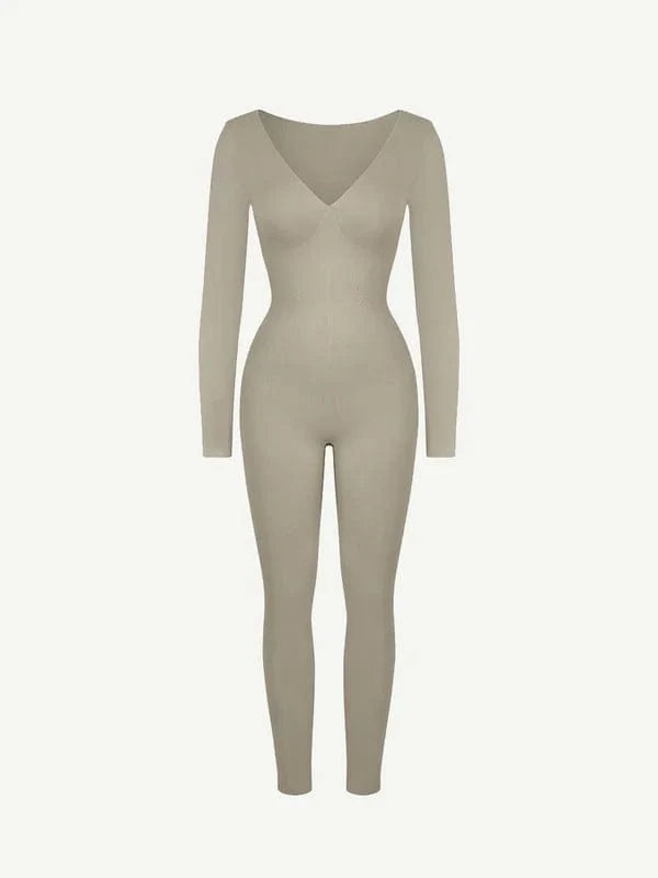 Deep V Whole Body Jumpsuit Tummy Control Shaping Bodysuit