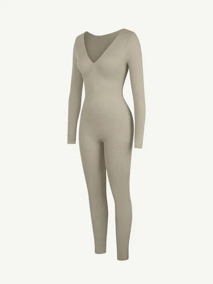 Deep V Whole Body Jumpsuit Tummy Control Shaping Bodysuit
