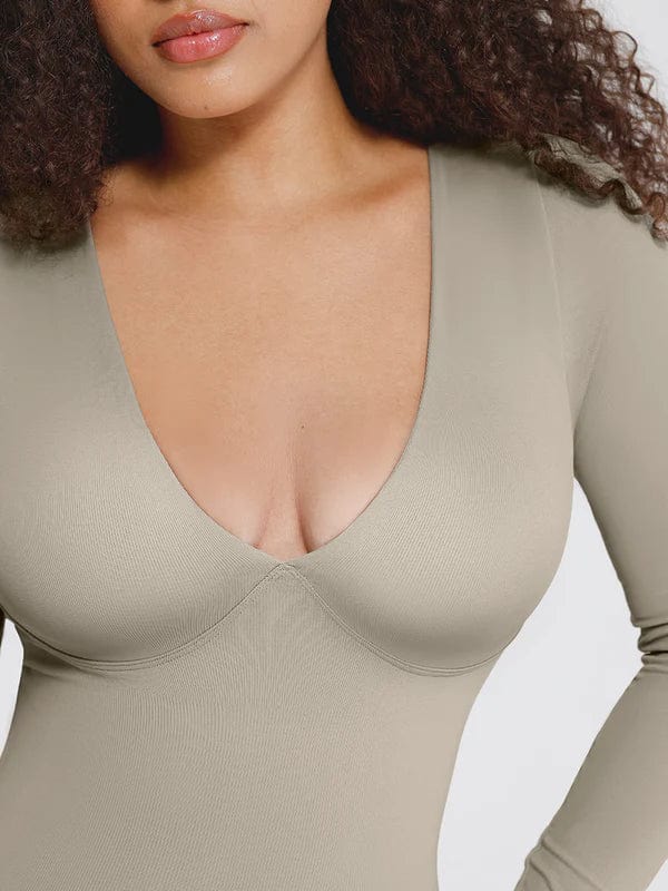 Deep V Whole Body Jumpsuit Tummy Control Shaping Bodysuit