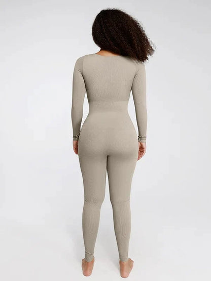 Deep V Whole Body Jumpsuit Tummy Control Shaping Bodysuit
