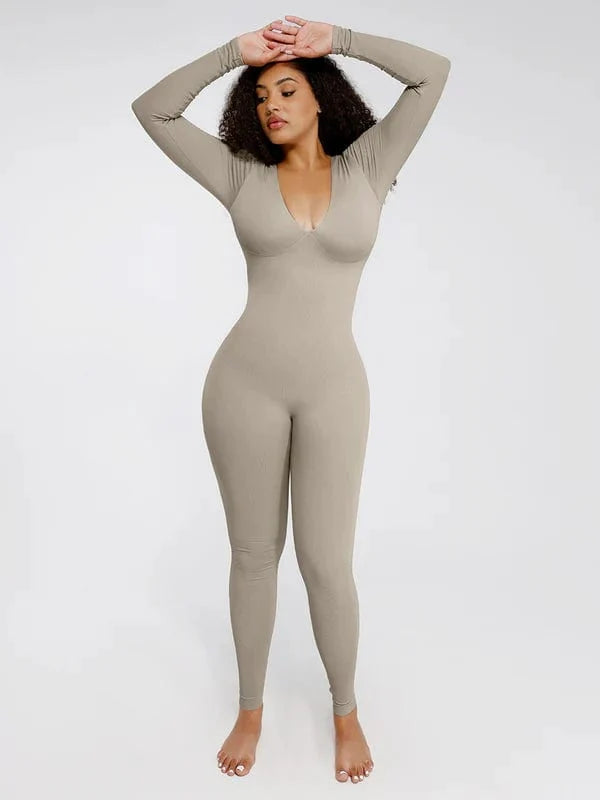 Deep V Whole Body Jumpsuit Tummy Control Shaping Bodysuit