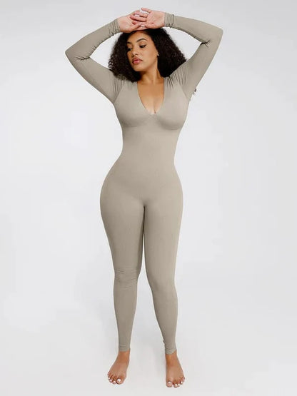 Deep V Whole Body Jumpsuit Tummy Control Shaping Bodysuit