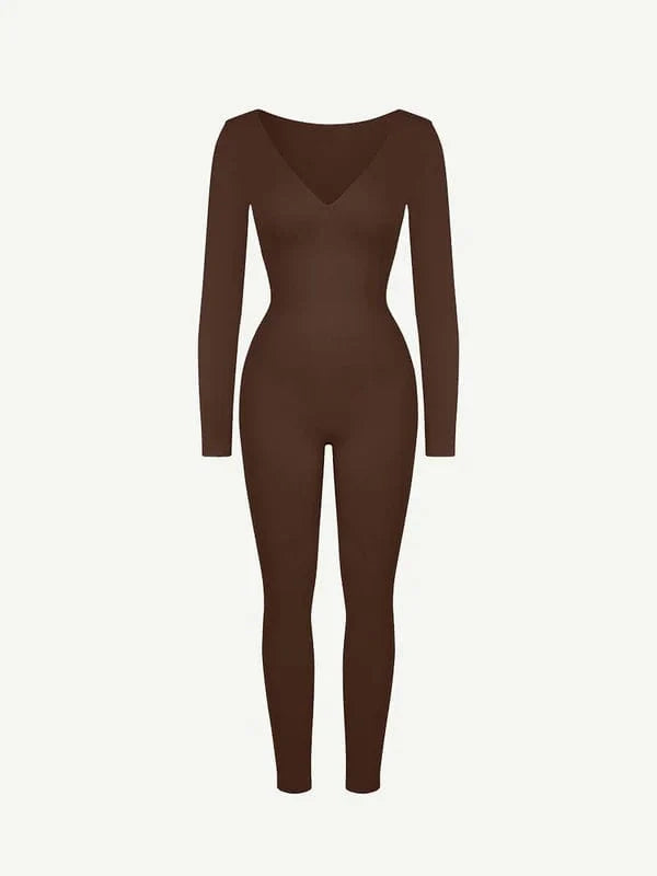 Deep V Whole Body Jumpsuit Tummy Control Shaping Bodysuit