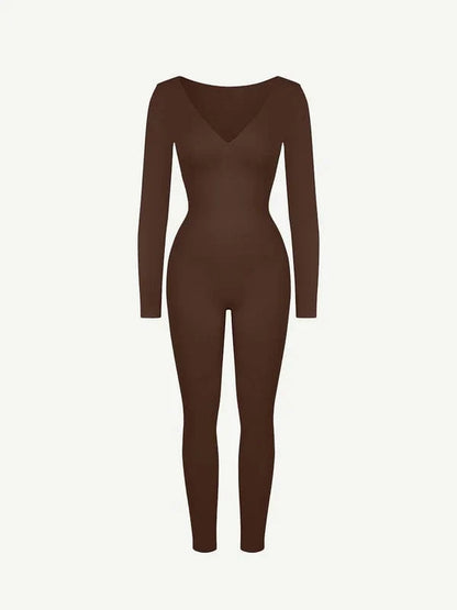 Deep V Whole Body Jumpsuit Tummy Control Shaping Bodysuit